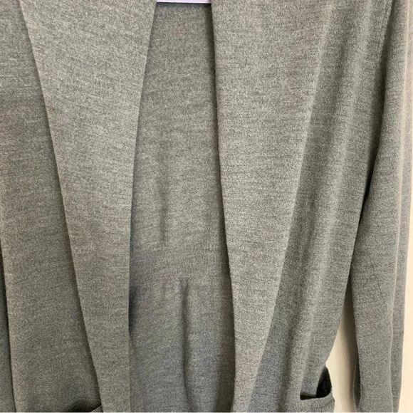 Theory Grey Merino Wool Open  Front Cardigan L - Picture 10 of 11